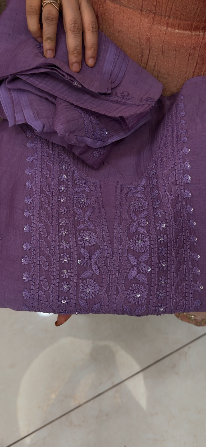CHIKANKARI UNSTITCHED SALWAR SUITS - NUWA - 1305