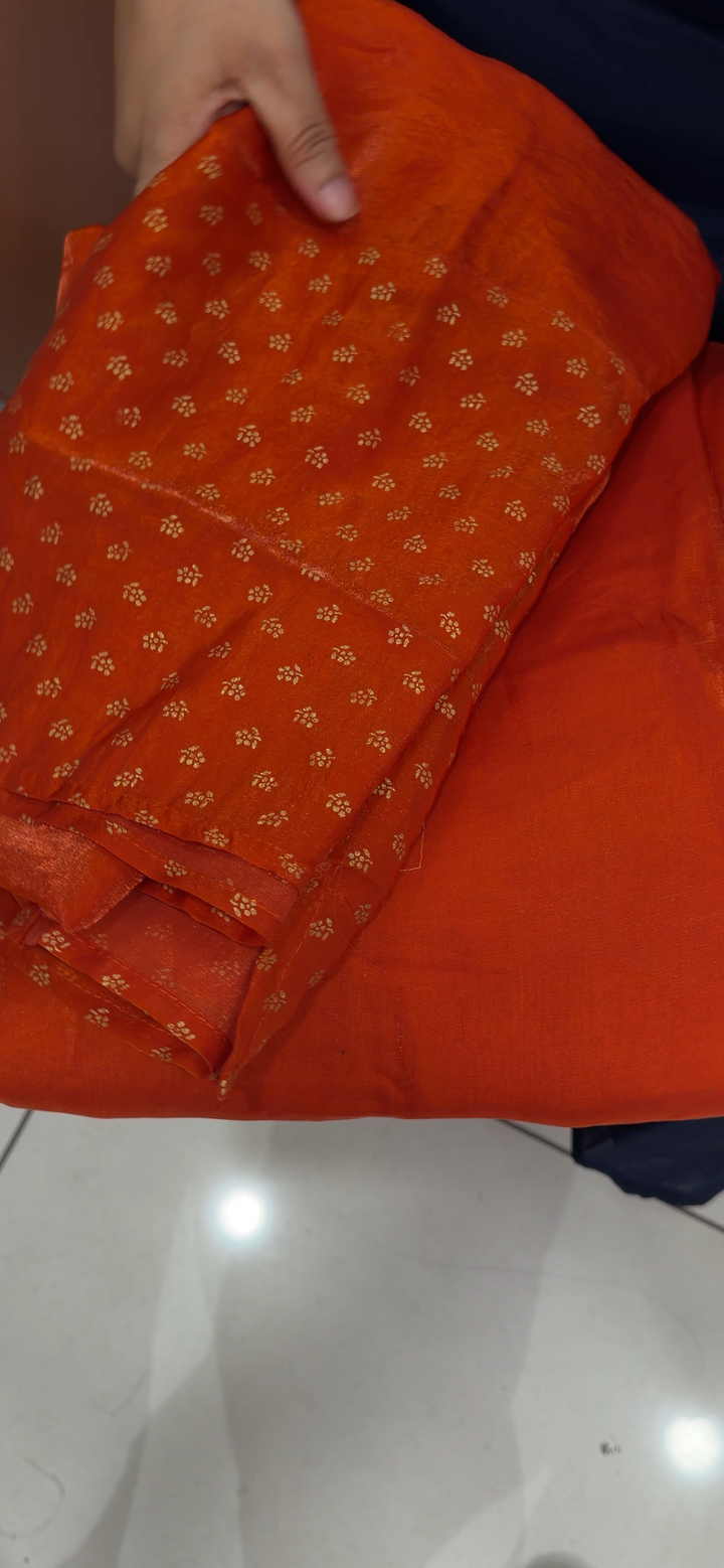 VELVET ORGANZA UNSTITCHED SALWAR SUITS - NUWA - 1989