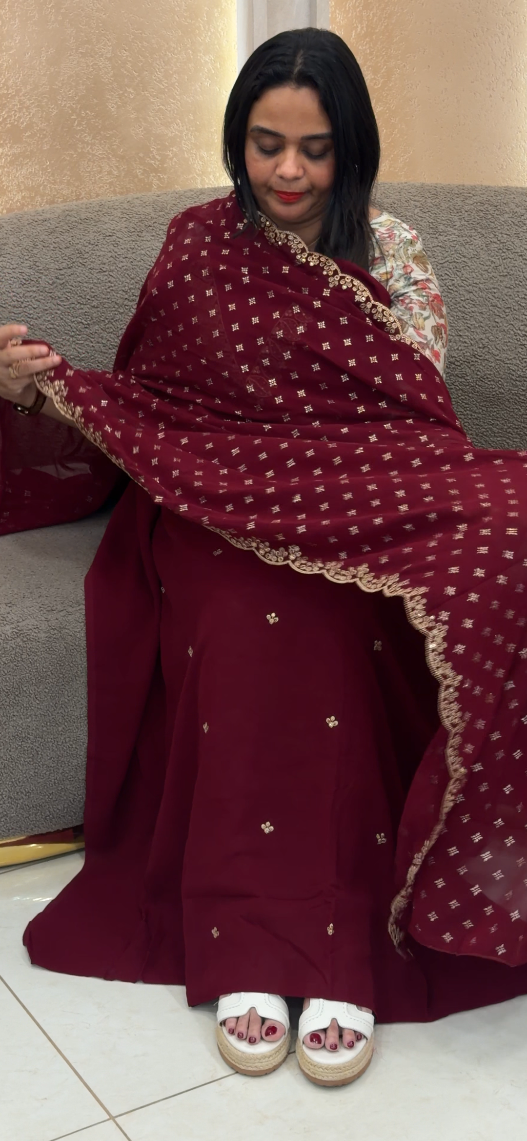 FAUX GEORGETTE UNSTITCHED SALWAR SUITS  - NUWA - 1268
