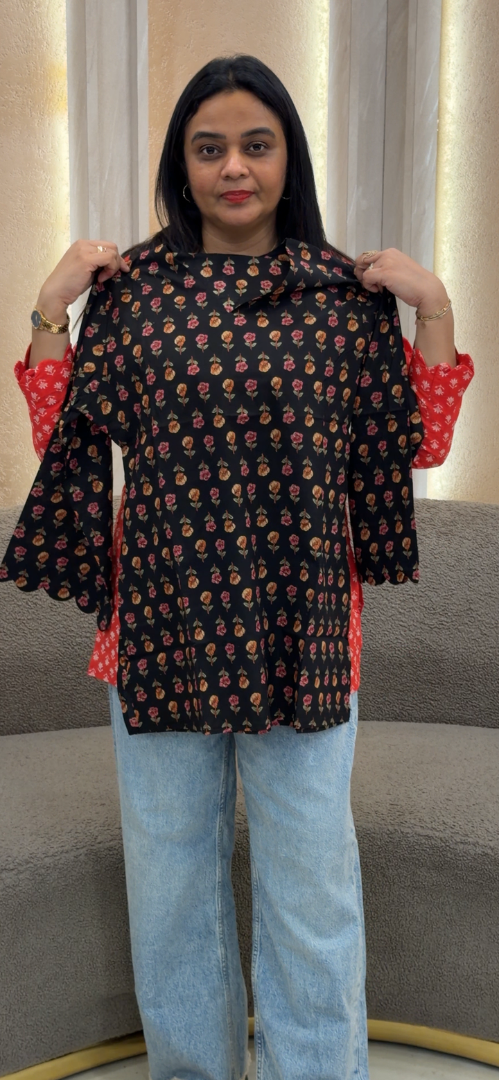 PRINTED SHORT TOPS - NUWA-1256