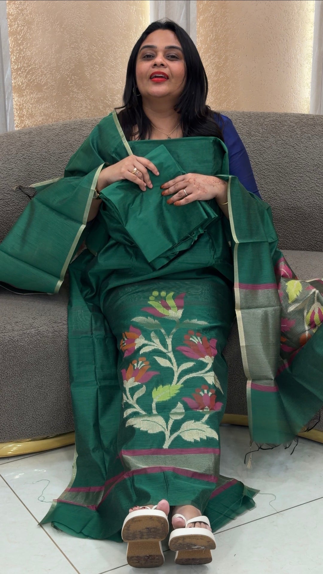 CHANDERI UNSTITCHED SALWAR SUITS - NUWA-1269