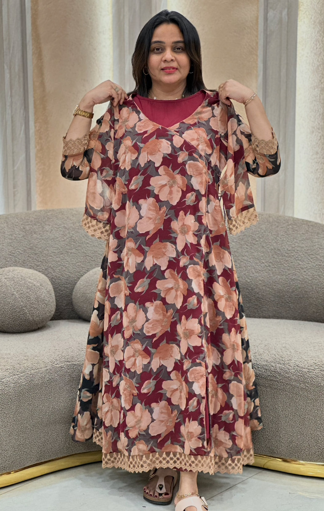 FLORAL PRINTED ALINE TOPS - NUWA-026