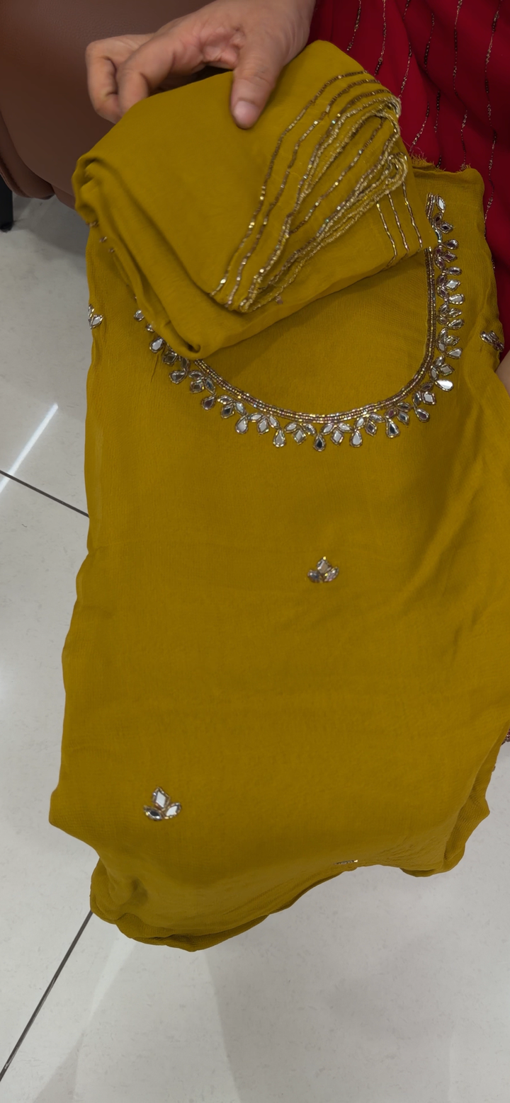 VISCOSE GEORGETTE UNSTITCHED SALWAR SUITS - NUWA - 1852