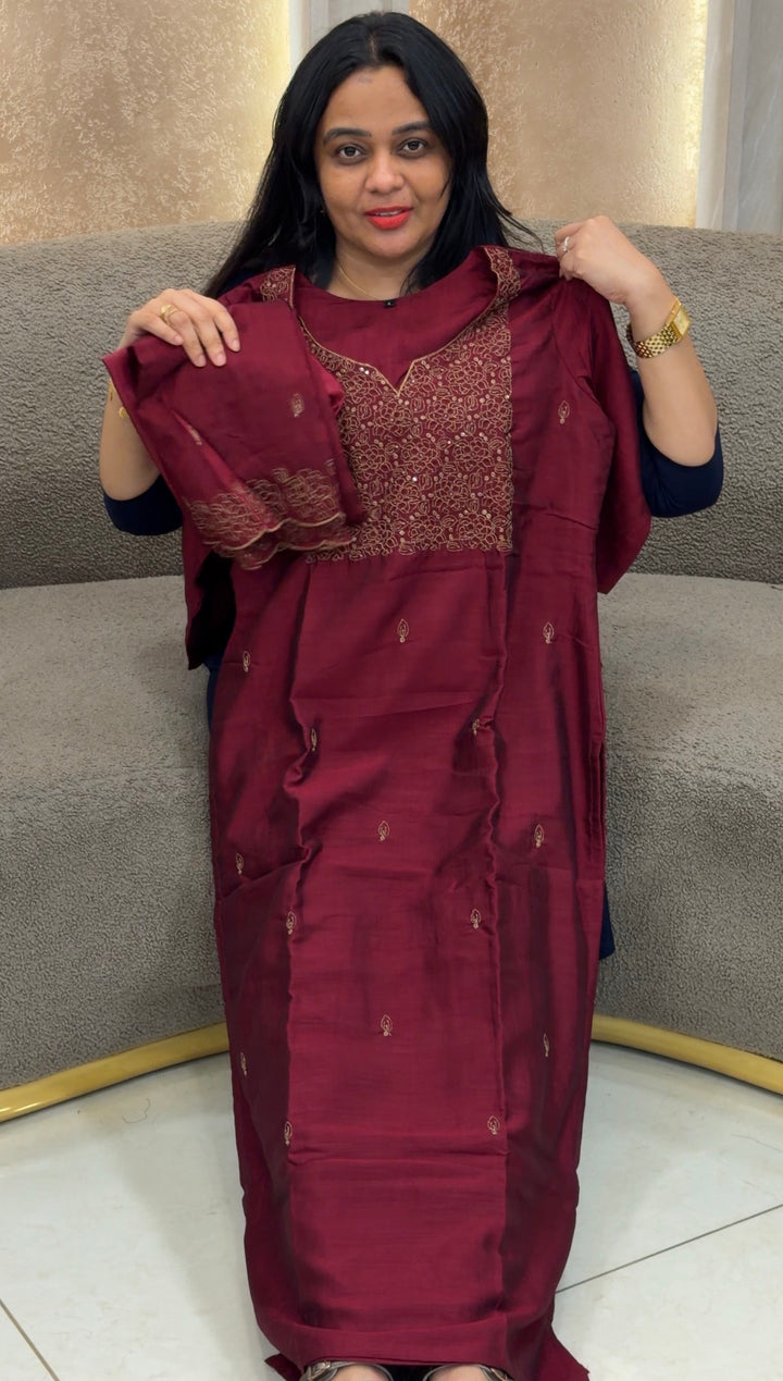 SEMI RAW SILK TOP,BOTTOM AND DUPATTA - NUWA-2421