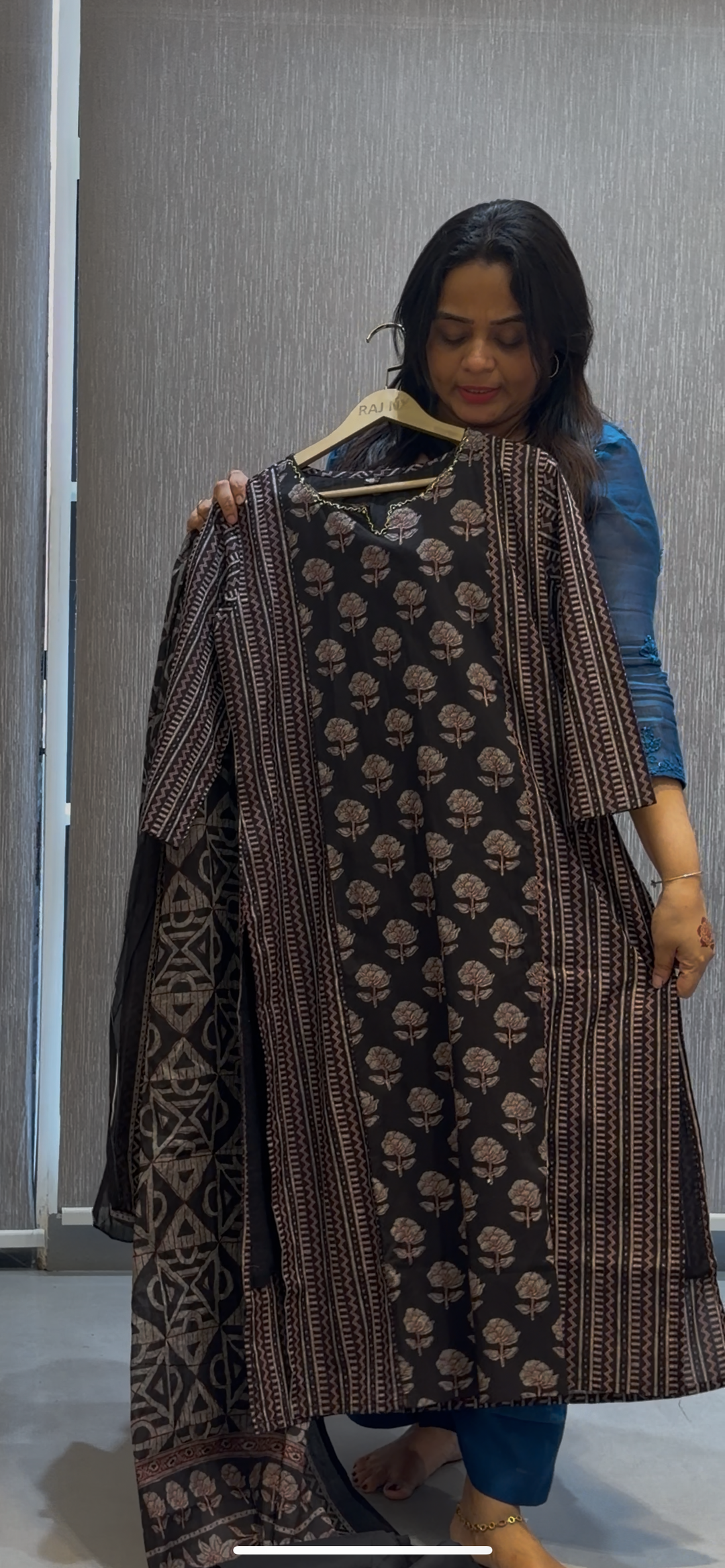 PRINTED COTTON TOP, BOTTOM AND DUPATTA - NUWA-291