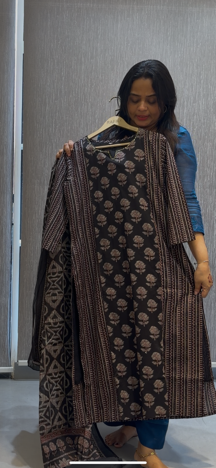 PRINTED COTTON TOP, BOTTOM AND DUPATTA - NUWA-291