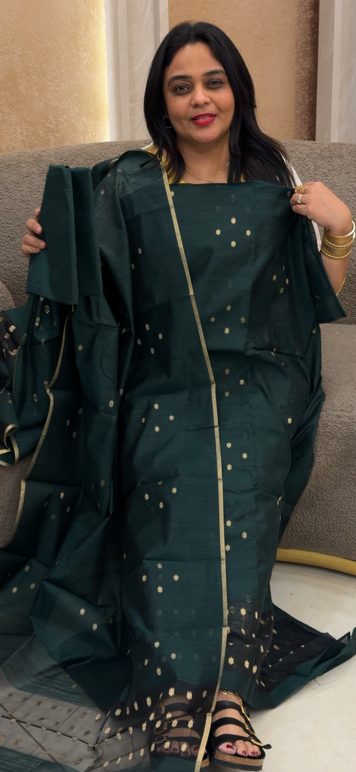SEMI DUPION UNSTITCHED SALWAR SUITS - NUWA - 1624