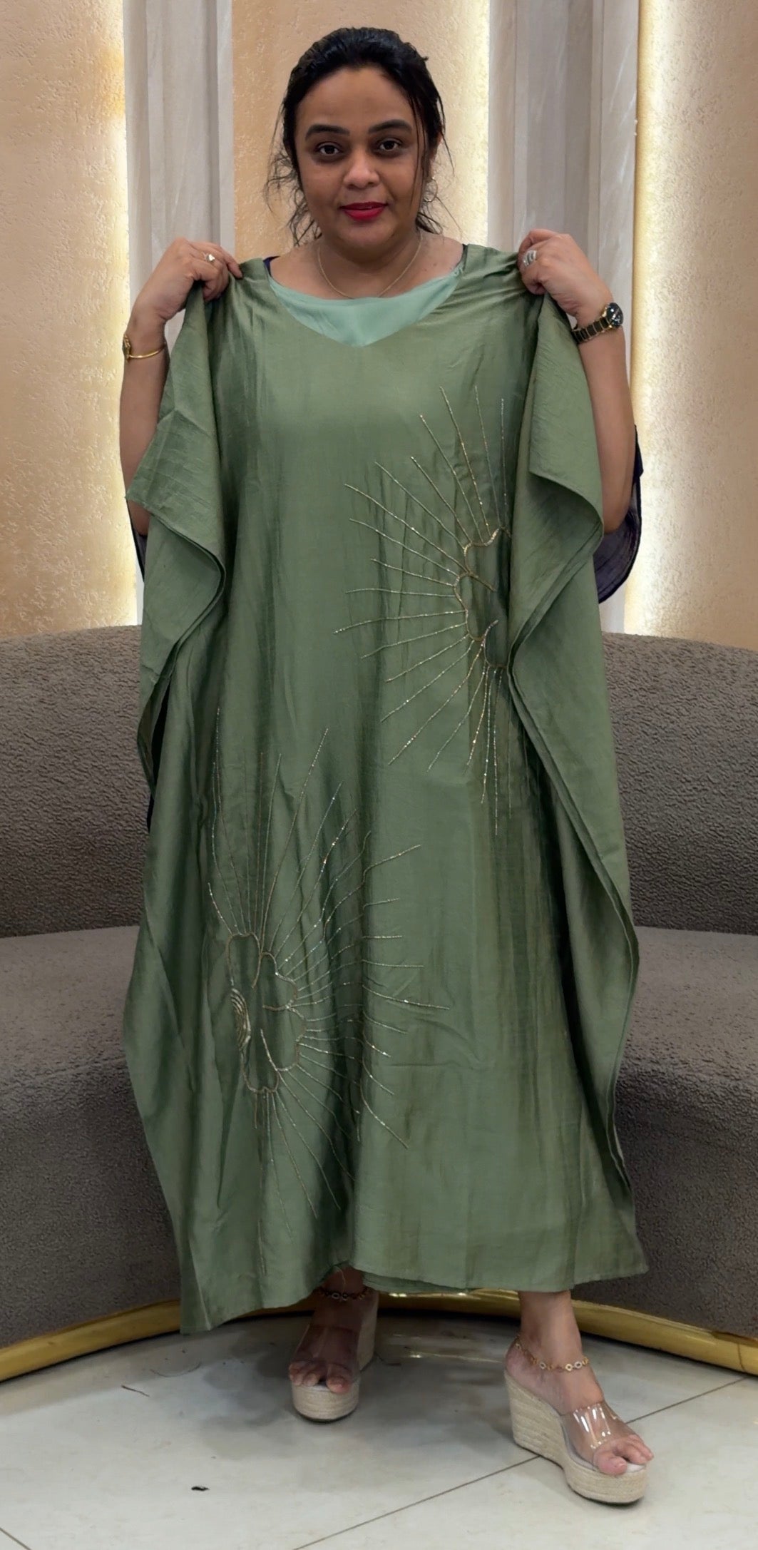 IN-HOUSE SEMI RAW SILK KAFTAN TOPS - NUWA-2018