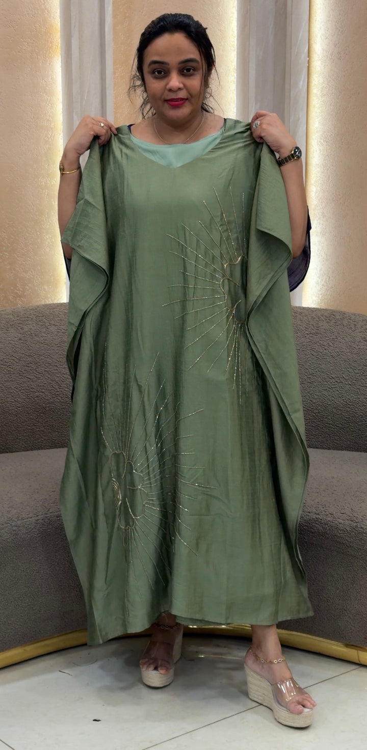 IN-HOUSE SEMI RAW SILK KAFTAN TOPS - NUWA-2018