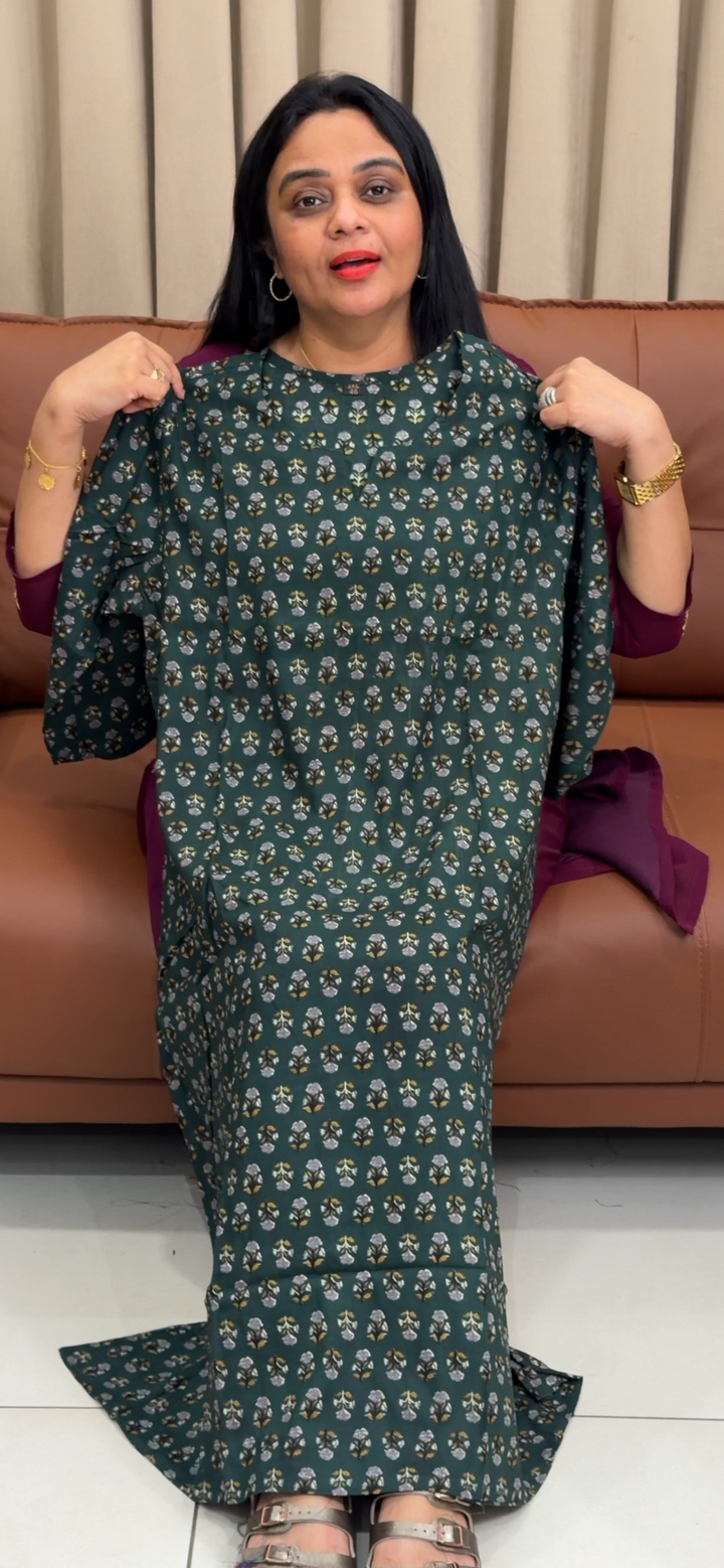 PRINTED COTTON LONG ALINE TOP - NUWA - 2389