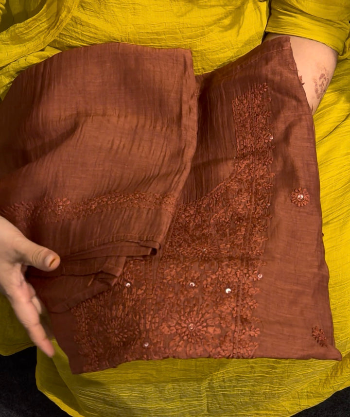LUCKNOWI CHIKANKARI UNSTITCHED SALWAR SUITS - NUWA-1293