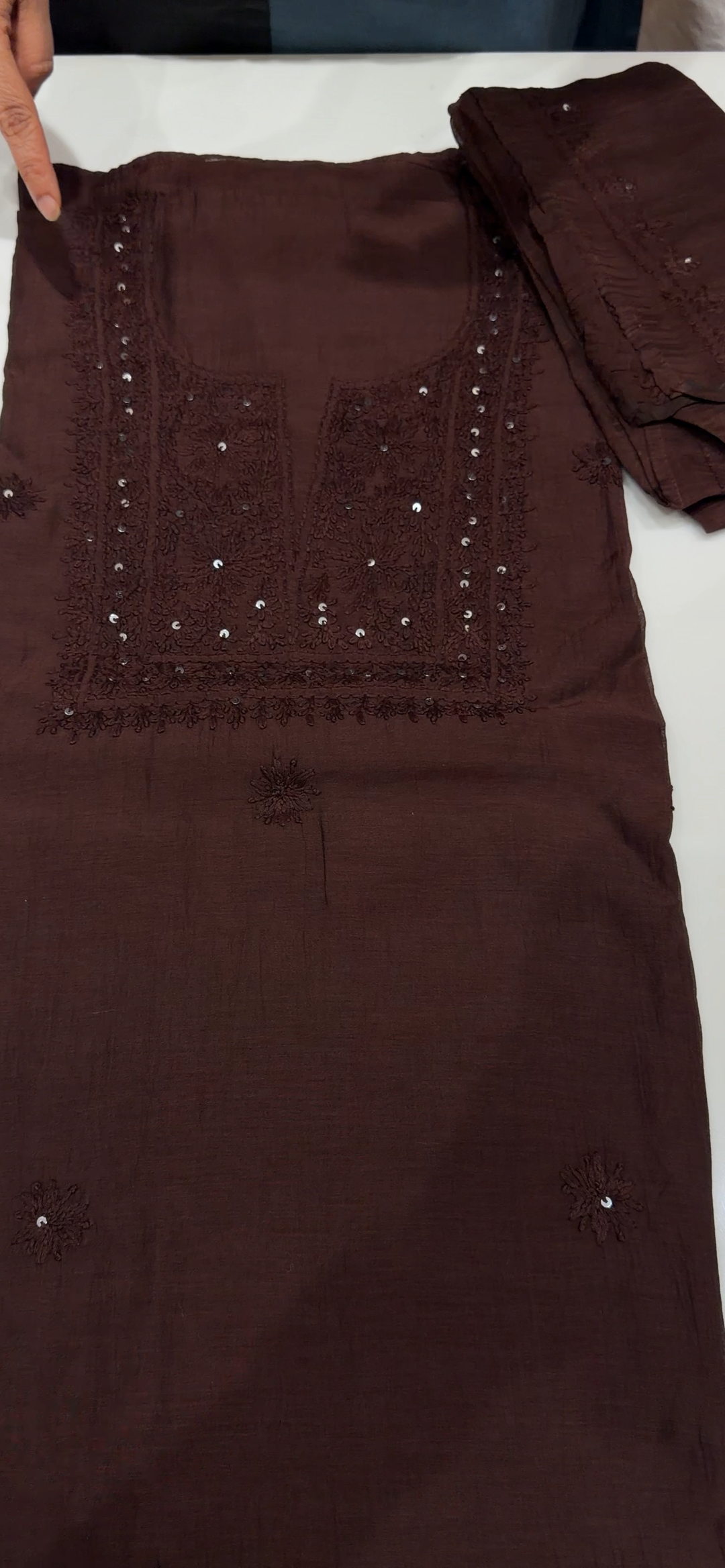 CHIKANKARI UNSTITCHED SALWAR SUITS - NUWA - 1743