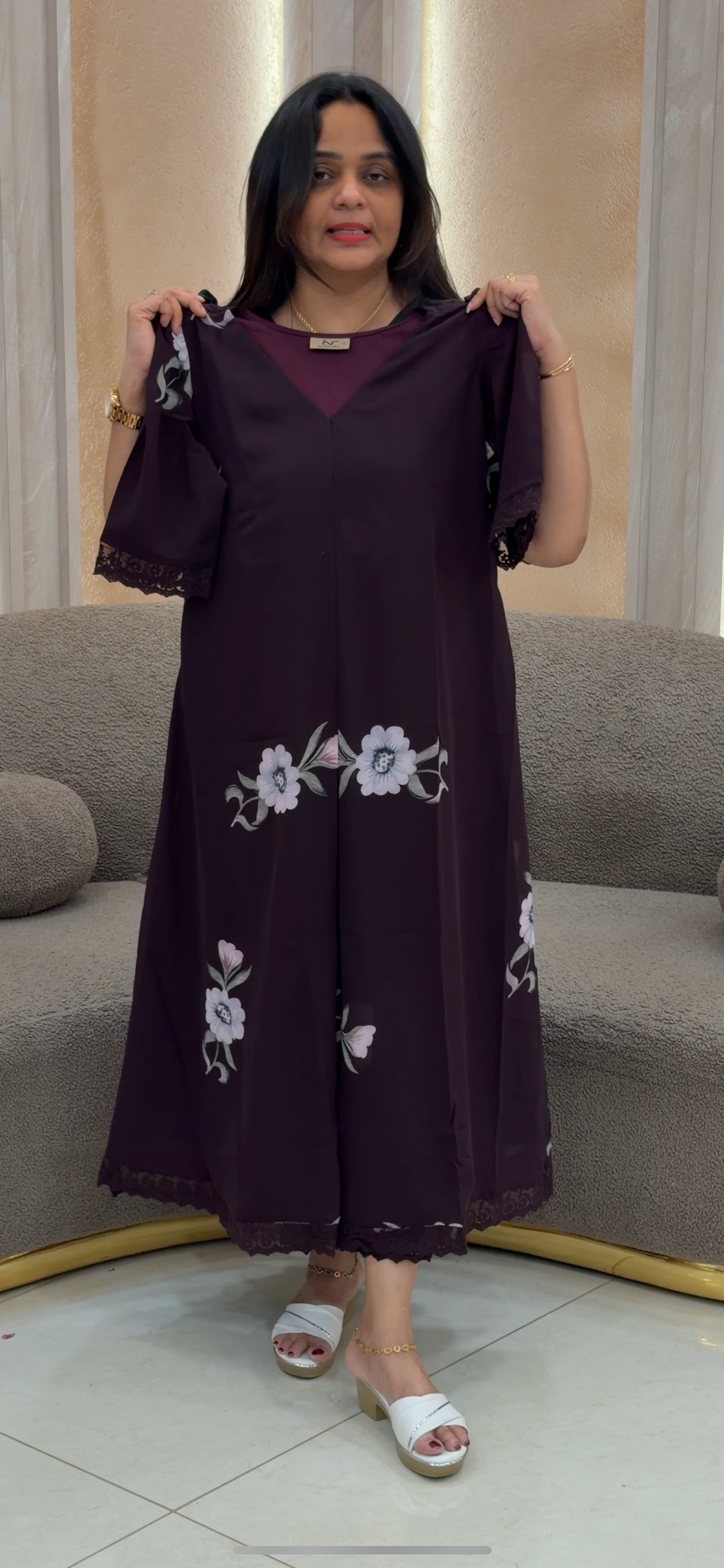 FAUX GEORGETTE LONG ALINE FROCKS - NUWA - 176