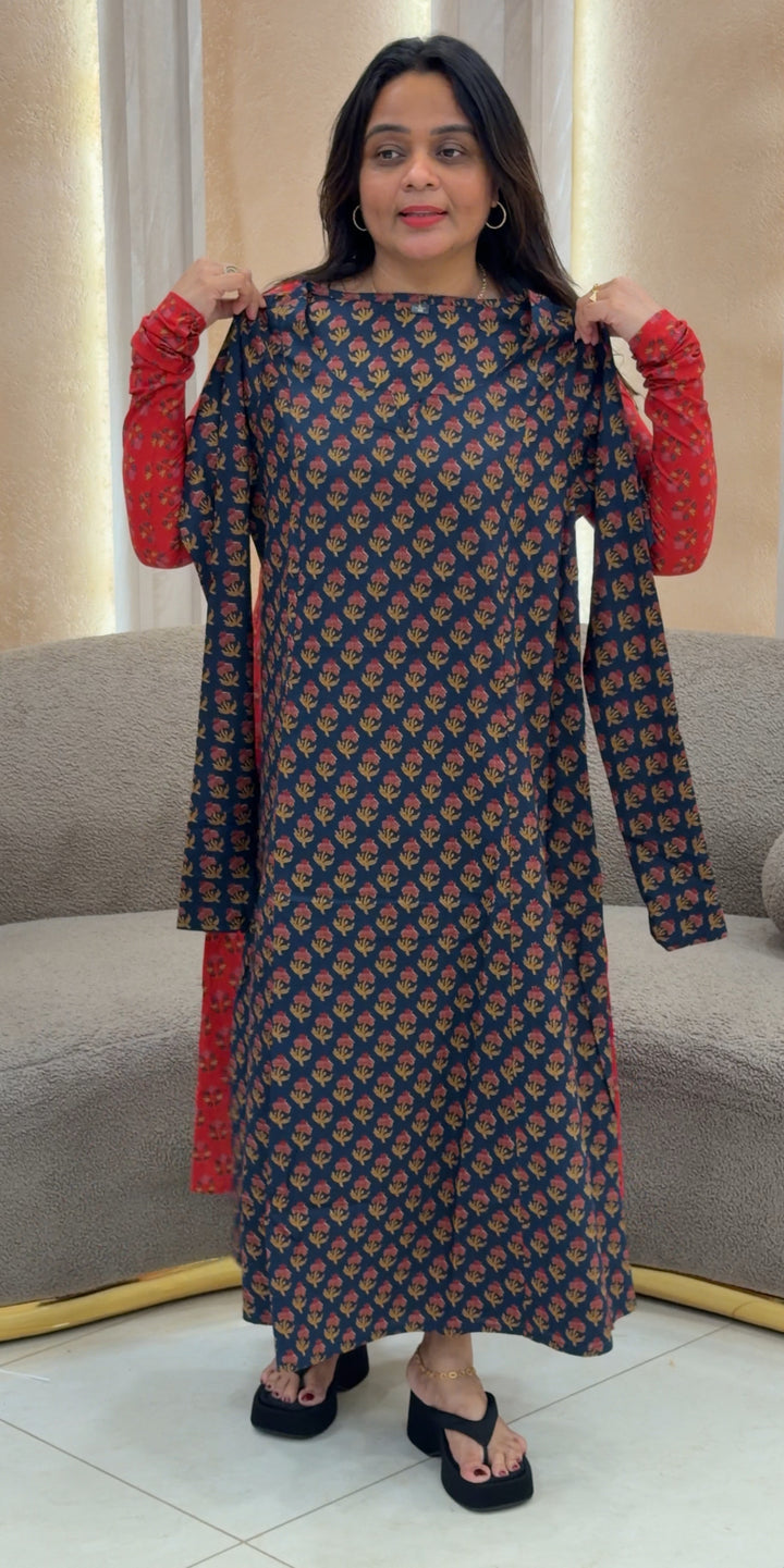 COTTON PRINTED ALINE TOPS - NUWA-147