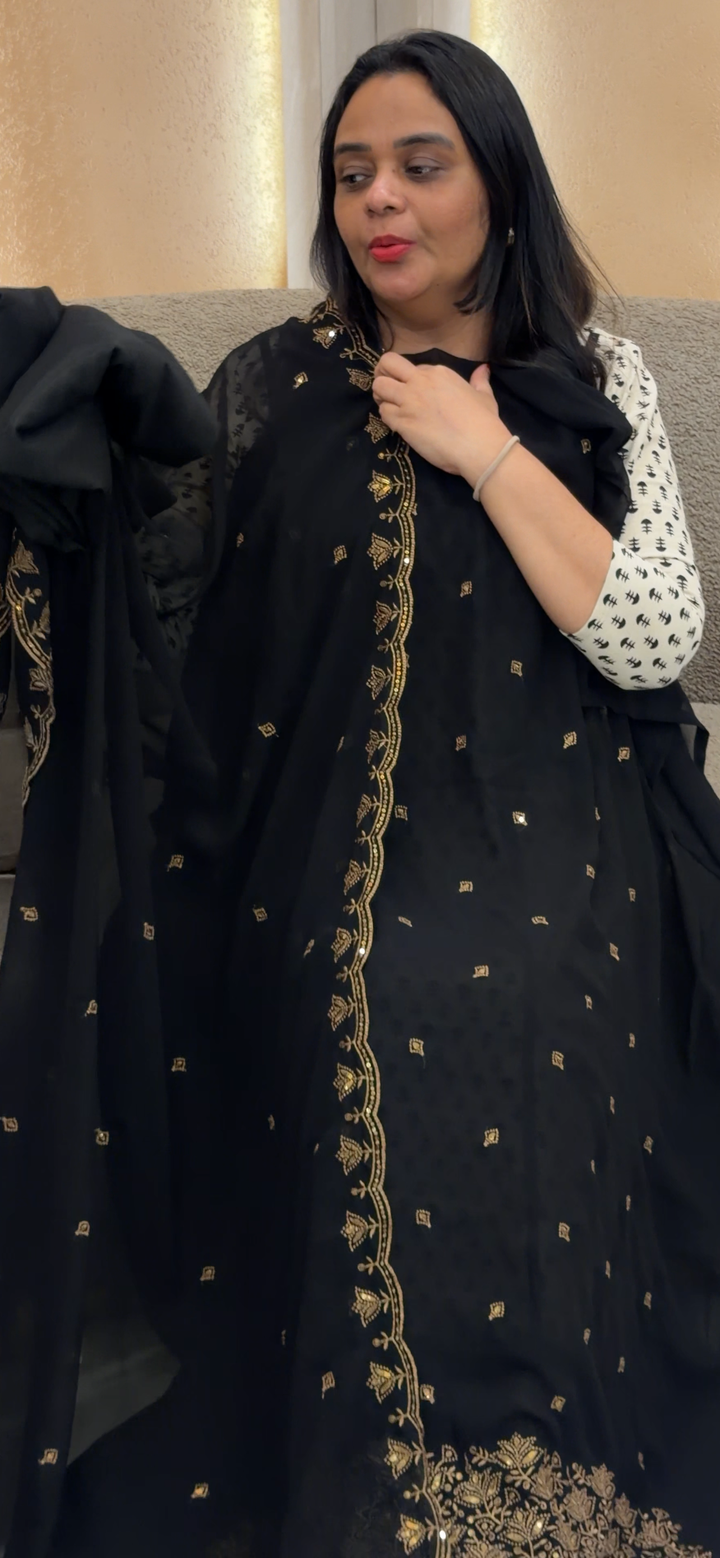 FAUX GEORGETTE UNSTITCHED SALWAR SUITS - NUWA - 1060