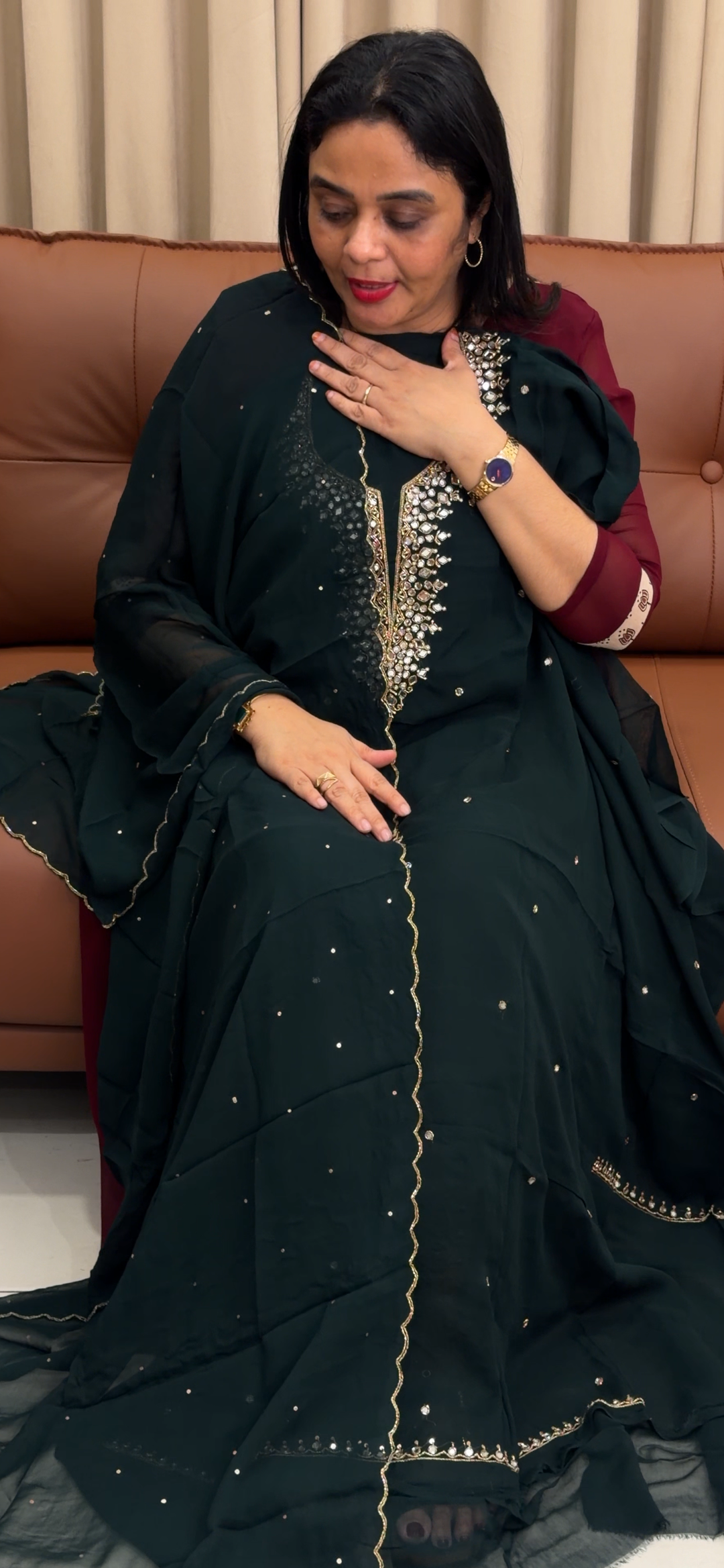 VISCOSE GEORGETTE UNSTITCHED SALWAR SUITS - NUWA - 1637