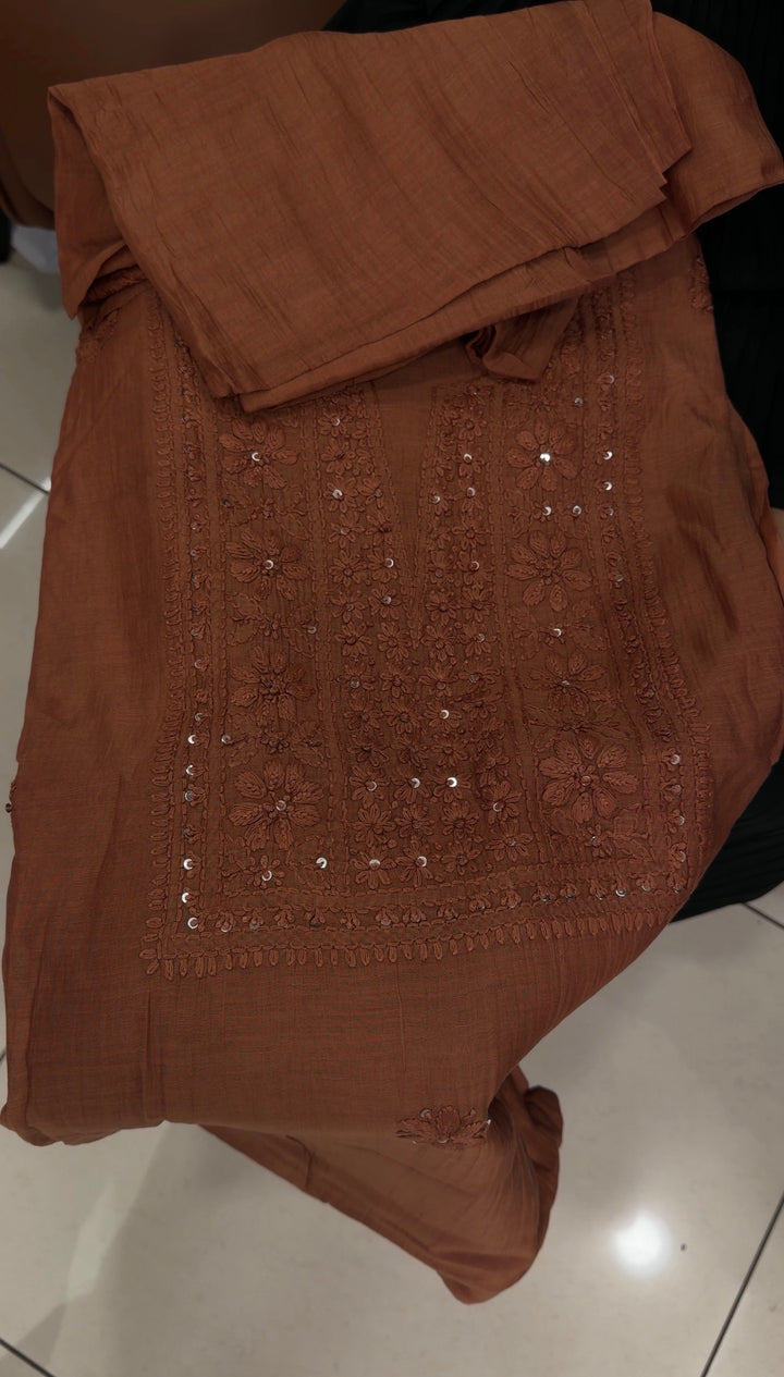 MALAI CHANDERI UNSTITCHED SALWAR SUITS - NUWA-1890