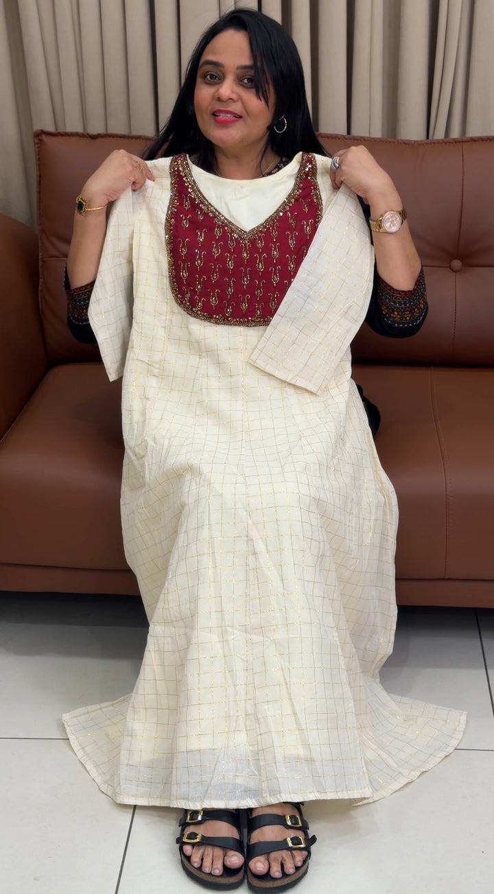 HANDLOOM ANARKALI TOPS - NUWA-1929