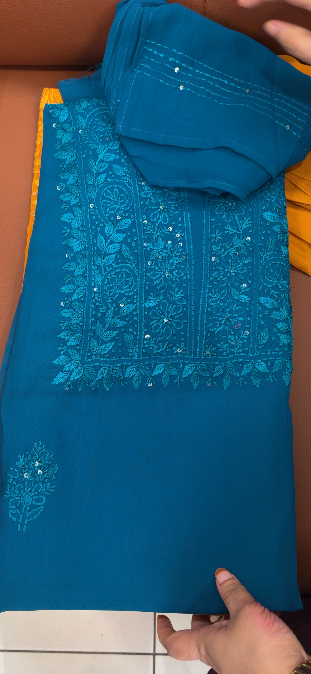 CHIKANKARI UNSTITCHED SALWAR SUITS - NUWA - 1958