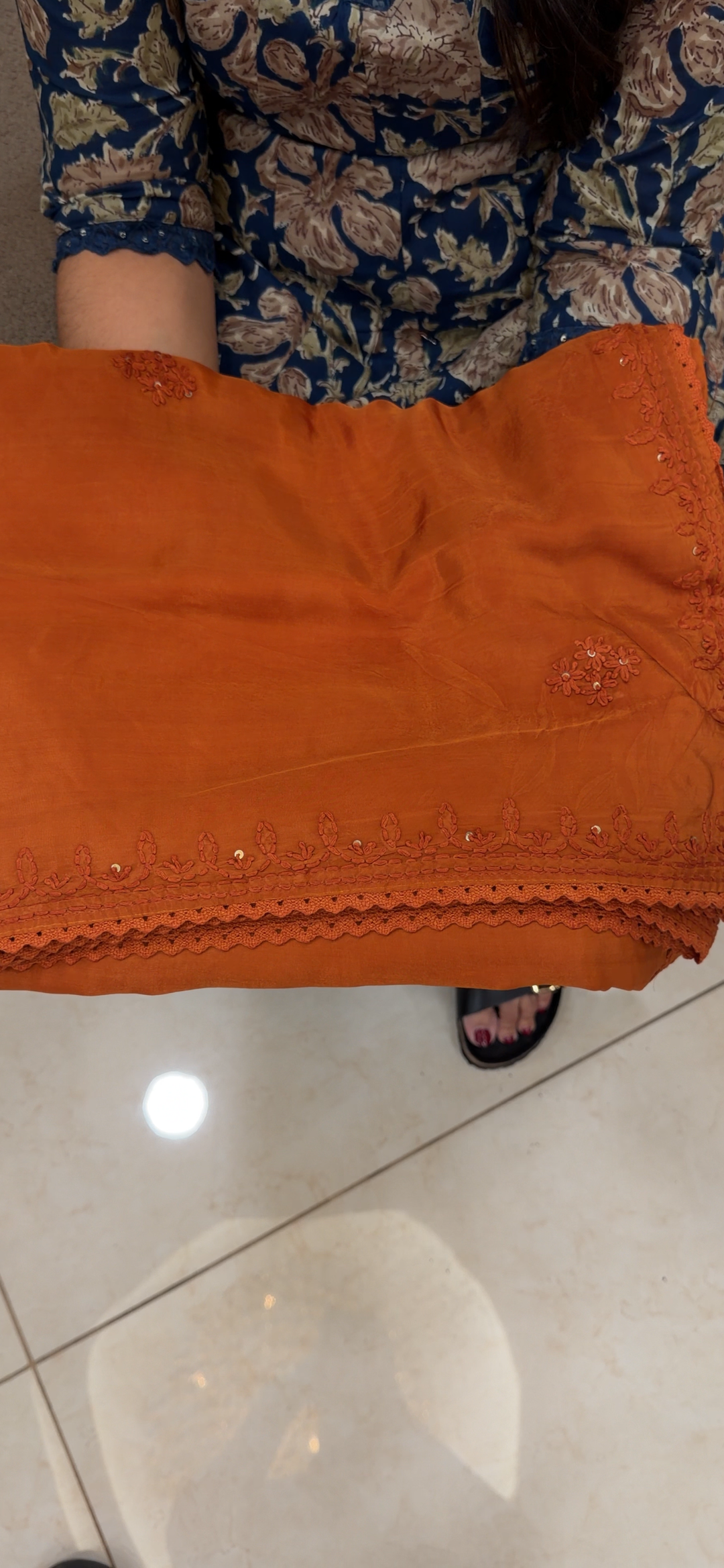 VISCOSE CRAPE CHIKANKARI SAREES - NUWA - 1623