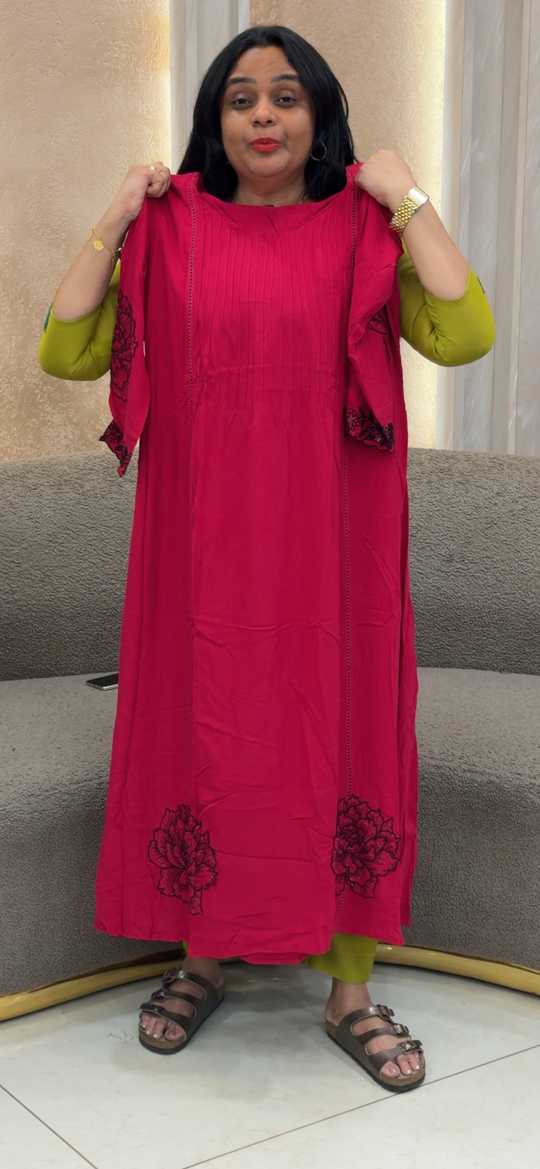 OFFER SALE CRUSHED RAYON LONG ALINE TOP - NUWA - 2424