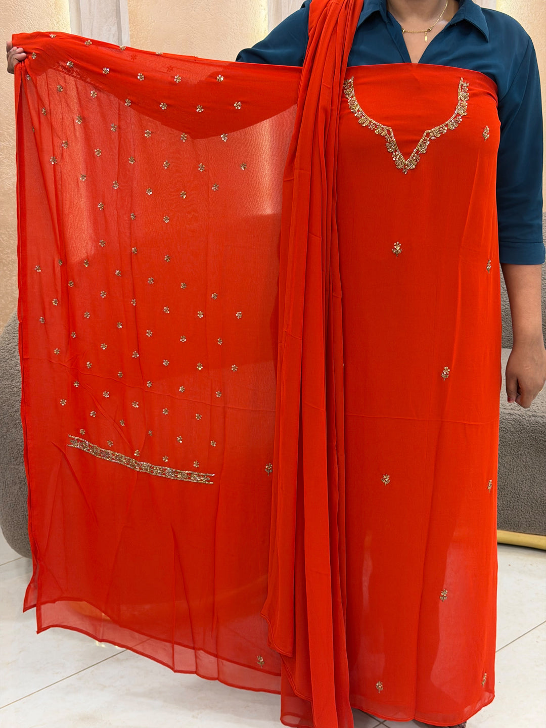 HANDWORKED UNSTITCHED SALWAR SUITS - NUWA - 2403