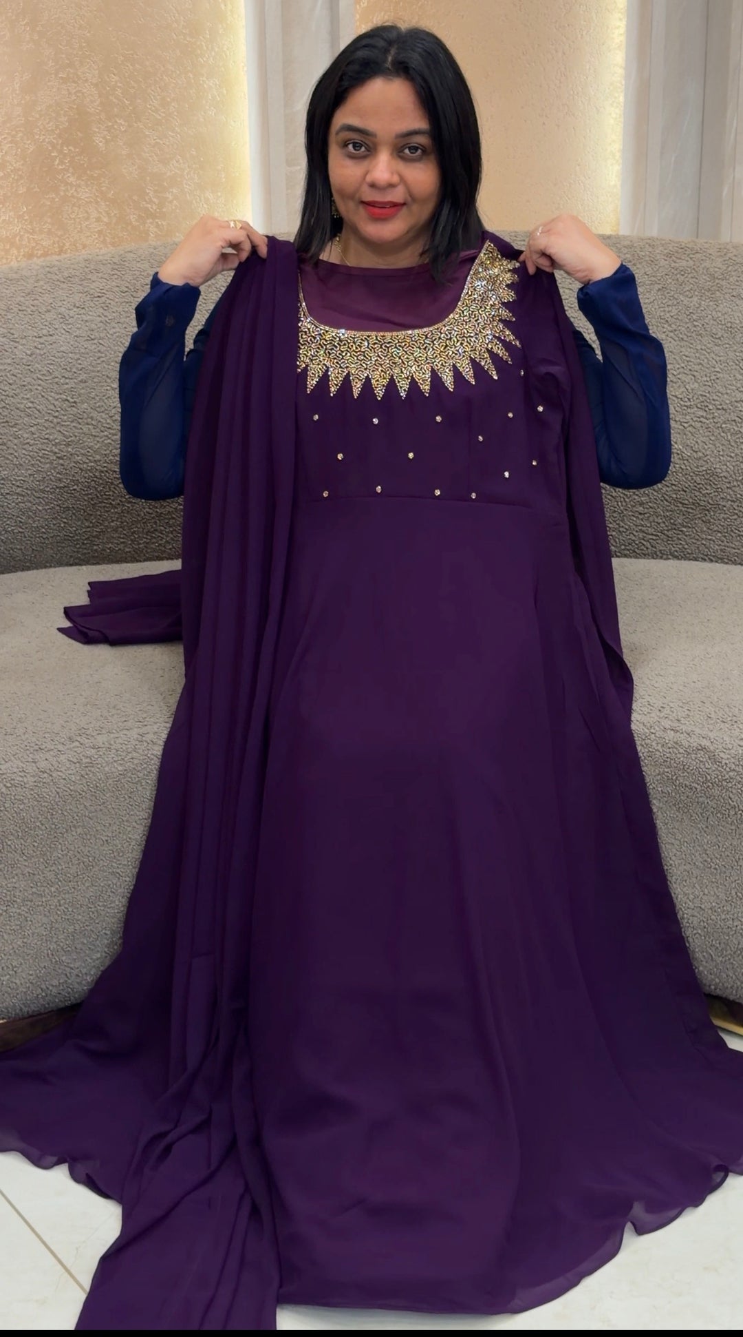 IN-HOUSE PARTY WEAR ANARKALI TOP AND DUPATTA - IHA 1458