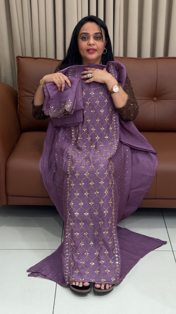 MALAI CHANDERI UNSTITCHED SALWAR SUITS - NUWA-1928