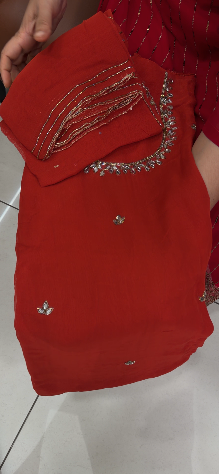 VISCOSE GEORGETTE UNSTITCHED SALWAR SUITS - NUWA - 1852
