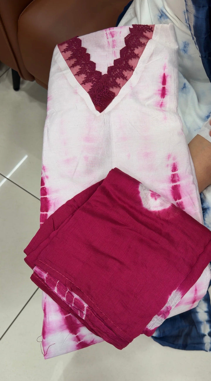 TIE AND DYE UNSTITCHED SALWAR SUITS - NUWA-1854