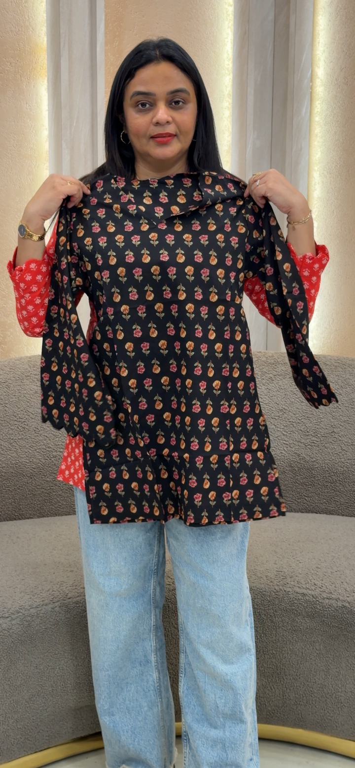 PRINTED SHORT TOPS - NUWA-1256