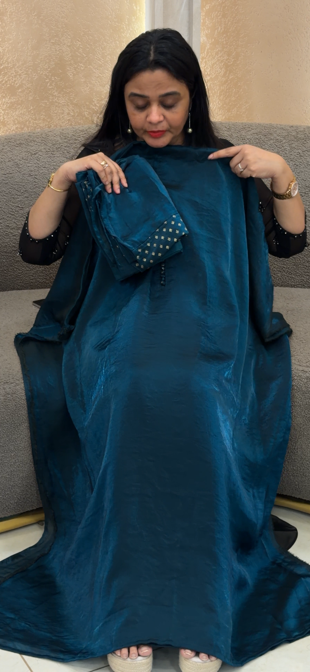 VELVET ORGANZA UNSTITCHED SALWAR SUITS - NUWA - 2282
