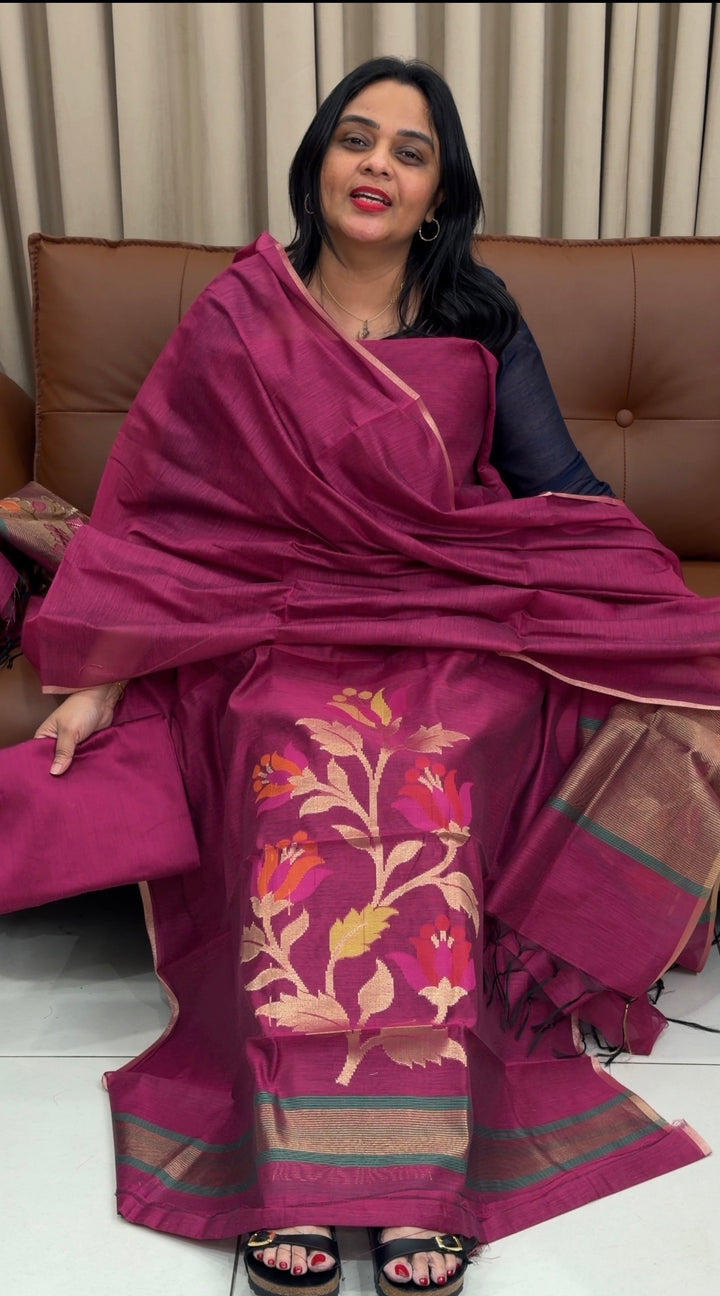 SEMI LINEN UNSTITCHED SALWAR SUITS - NUWA-1711