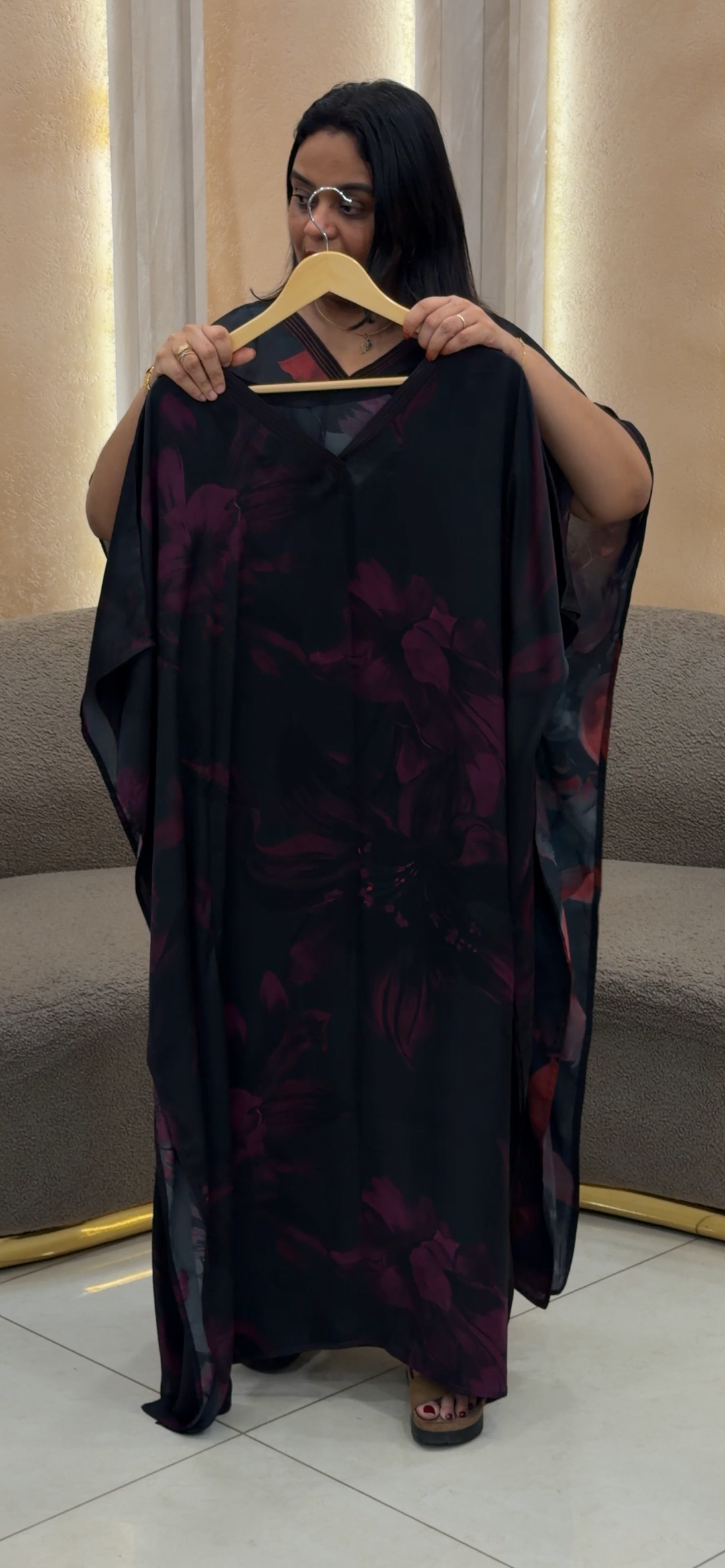 PRINTED CRAPE KAFTAN - NUWA - 1295