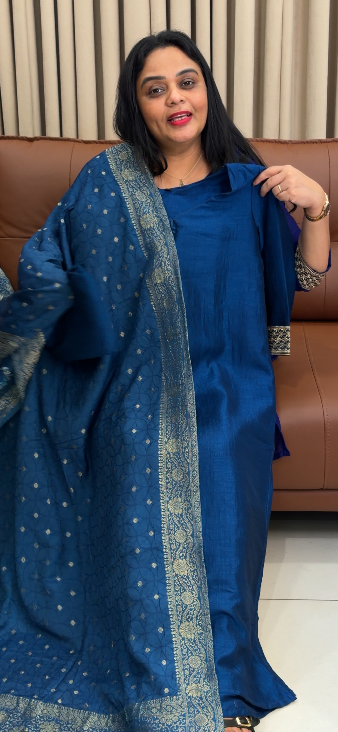 SEMI RAW SILK TOP, BOTTOM AND DUPATTA - NUWA - 1794