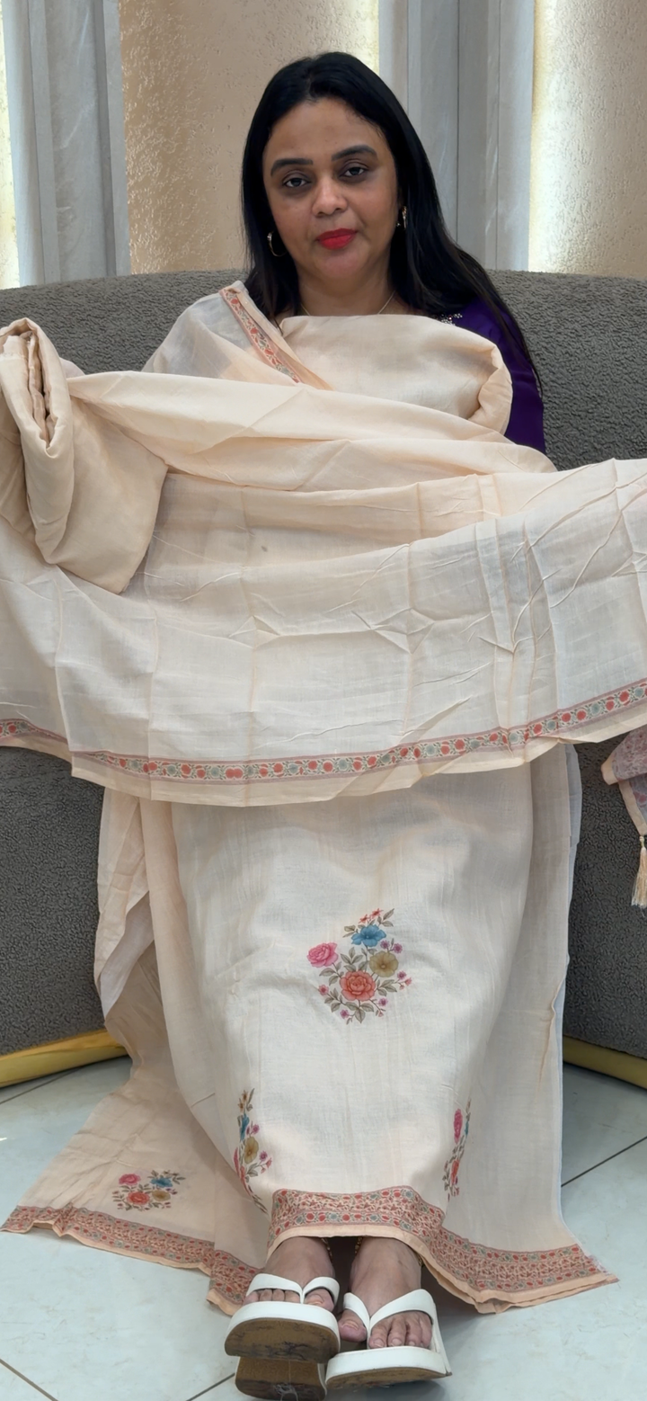 MUL CHANDERI UNSTITCHED SALWAR SUITS - NUWA - 1411