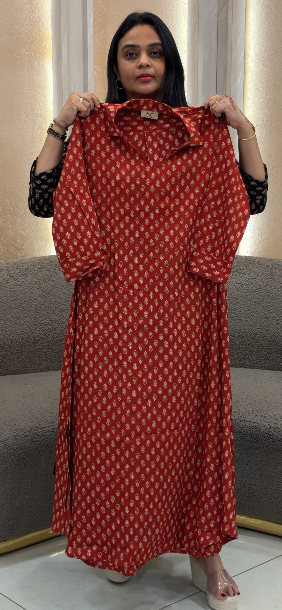 PRINTED RAYON LONG TOPS - NUWA - 1221