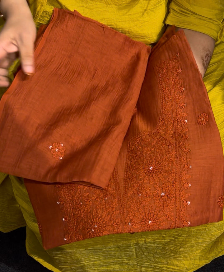 LUCKNOWI CHIKANKARI UNSTITCHED SALWAR SUITS - NUWA-1293