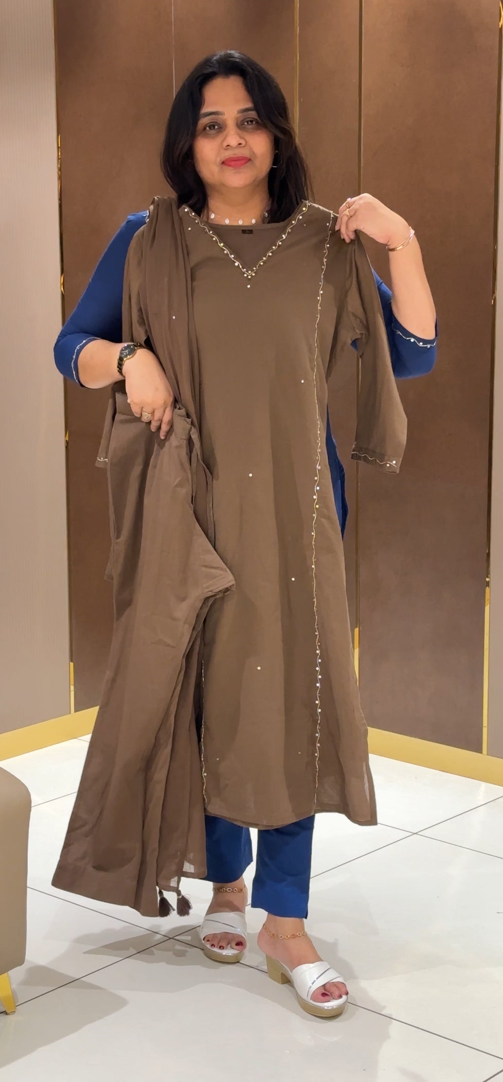 MULMUL COTTON TOP,BOTTOM AND DUPATTA - NUWA-041