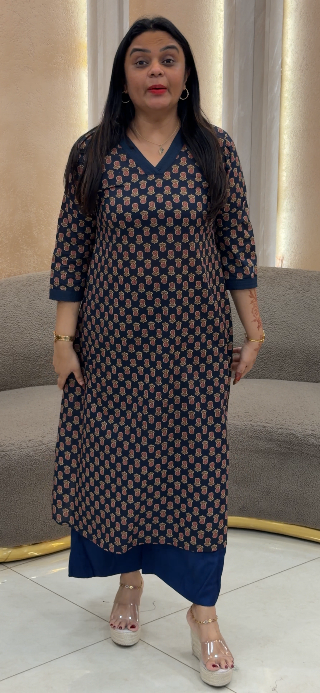 COTTON PRINTED ALINE TOPS - NUWA - 1254