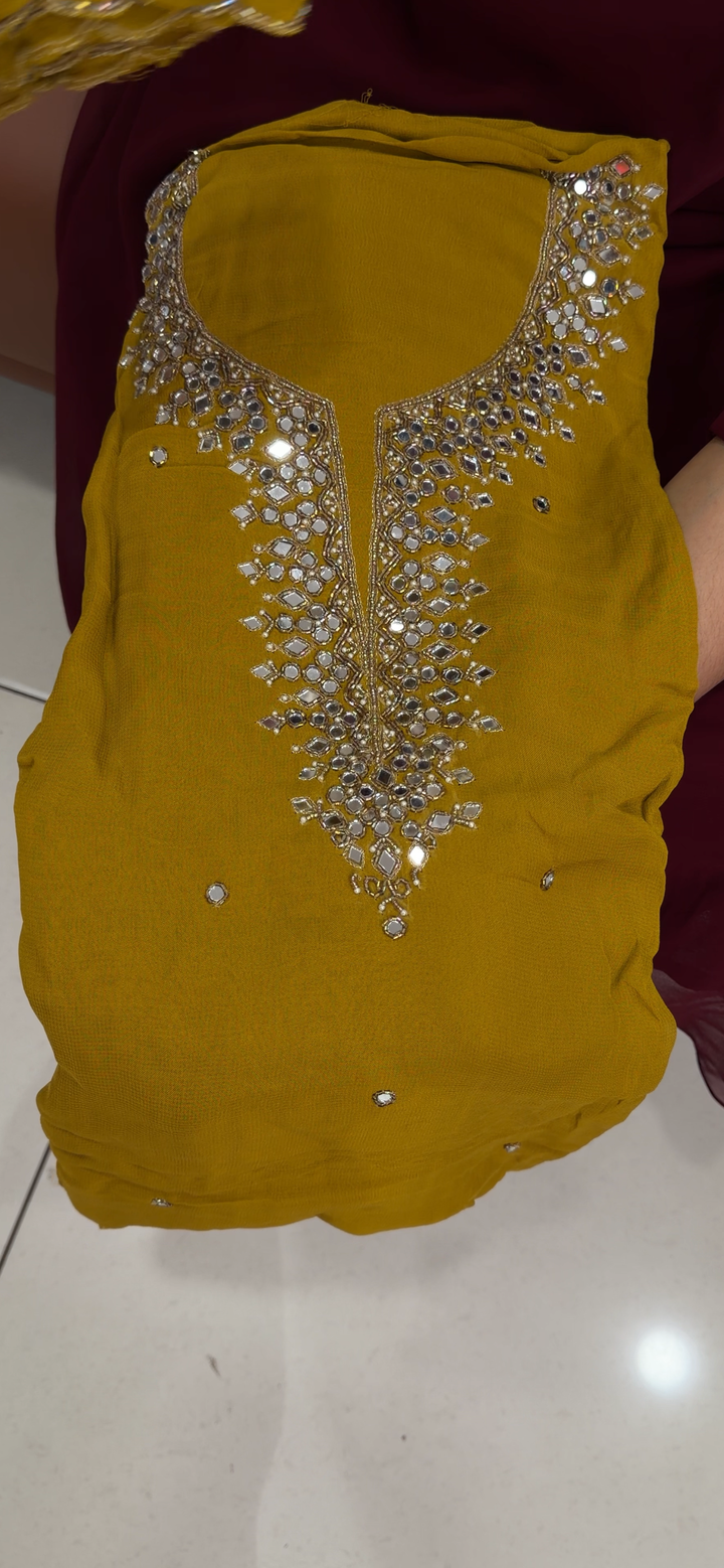 VISCOSE GEORGETTE UNSTITCHED SALWAR SUITS - NUWA - 1637