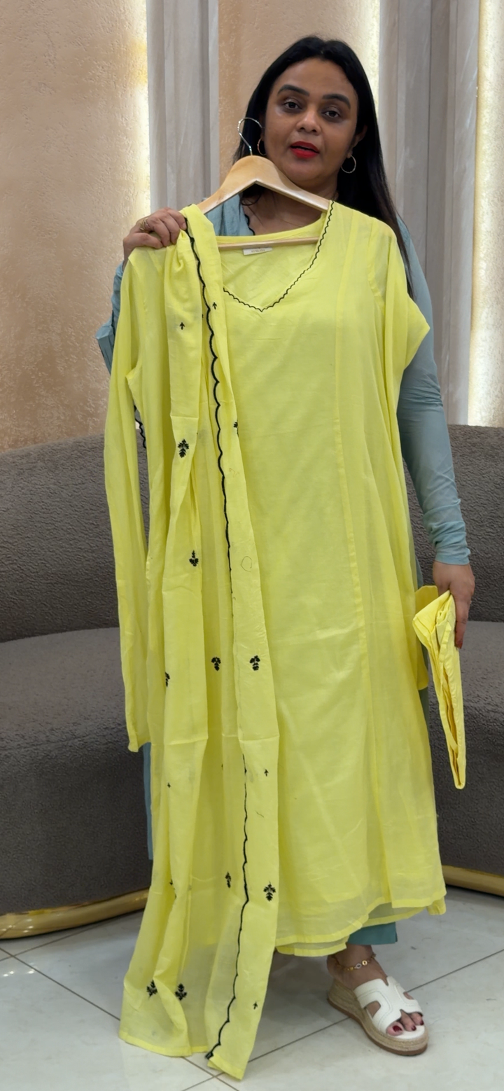 MUL MUL TOP, BOTTOM AND DUPATTA - NUWA - 1297