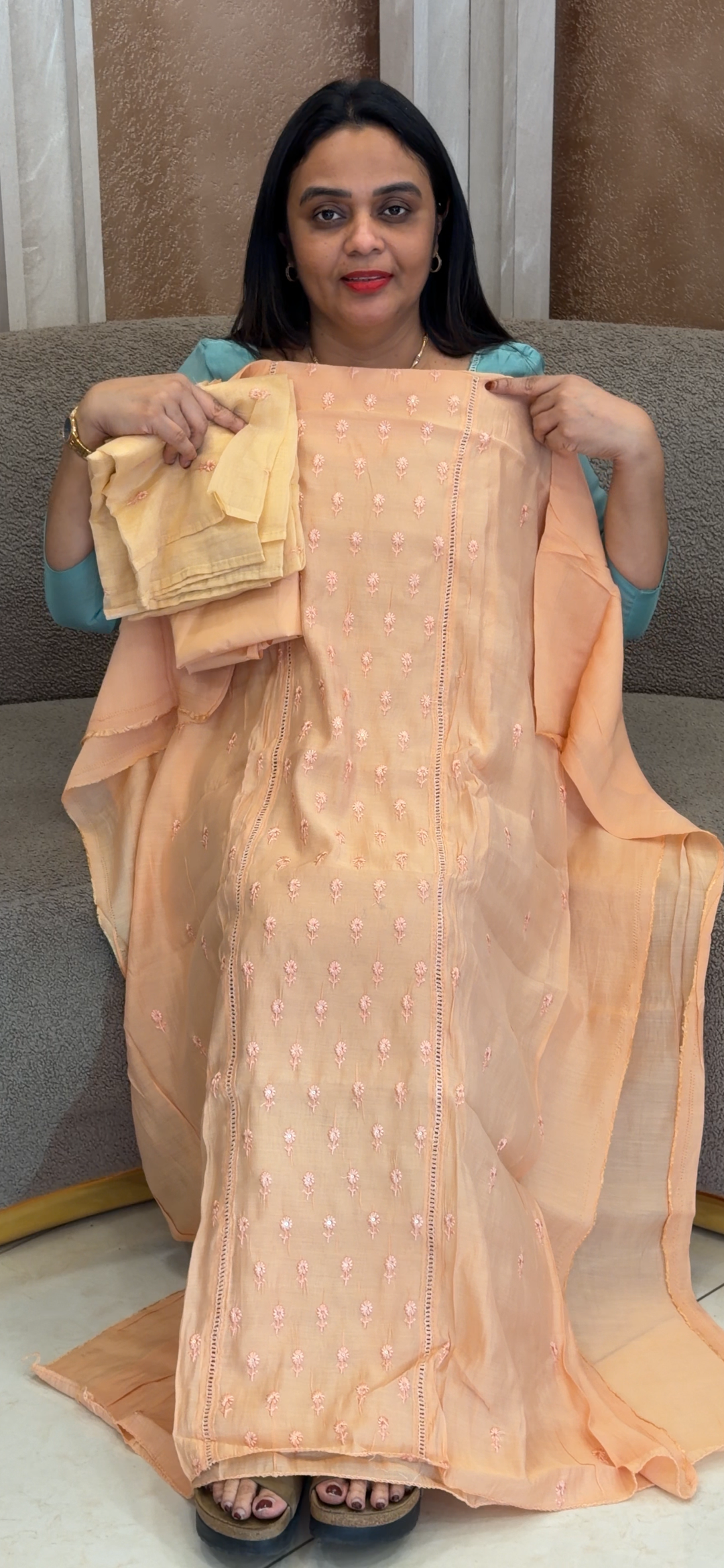 MALAI CHANDERI UNSTITCHED SALWAR SUITS - NUWA - 1041
