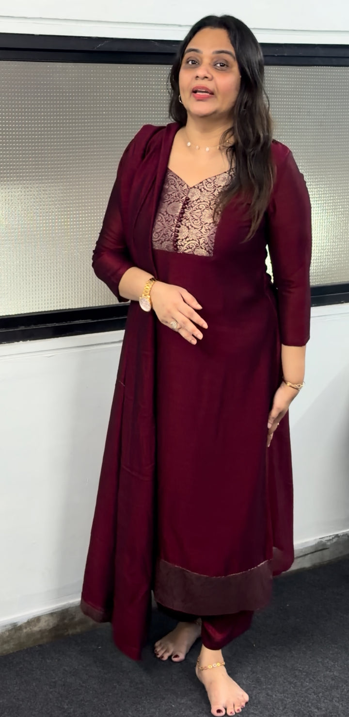 SEMI RAW SILK UNSTITCHED SALWAR SUITS - NUWA-210