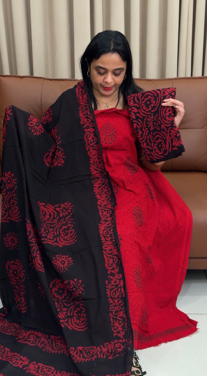 BATIK PRINTED UNSTITCHED SALWAR SUITS - NUWA-1725
