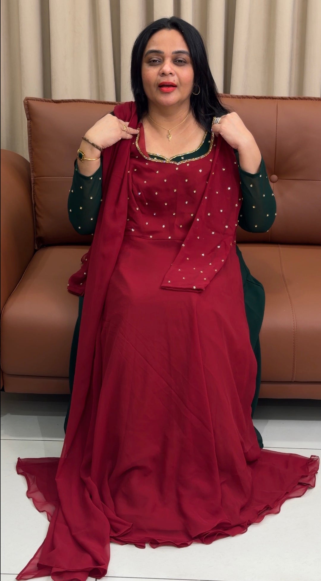 IN-HOUSE PARTY WEAR ANARKALI TO AND DUPATTA - NUWA-2115