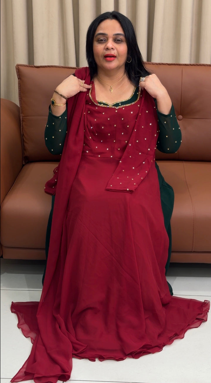 IN-HOUSE PARTY WEAR ANARKALI TO AND DUPATTA - NUWA-2115