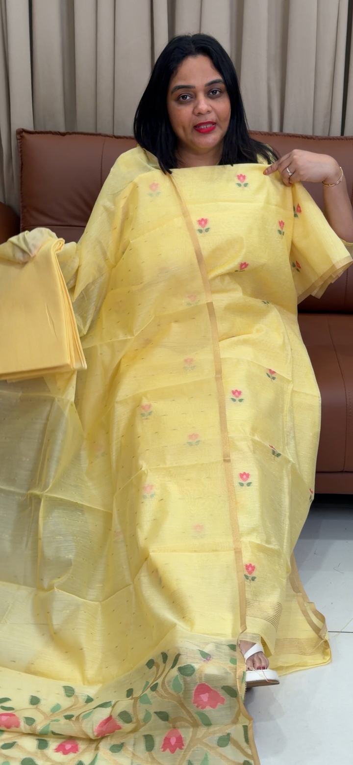 HANDLOOM JAMDANI UNSTITCHED SALWAR SUITS - NUWA - 1534