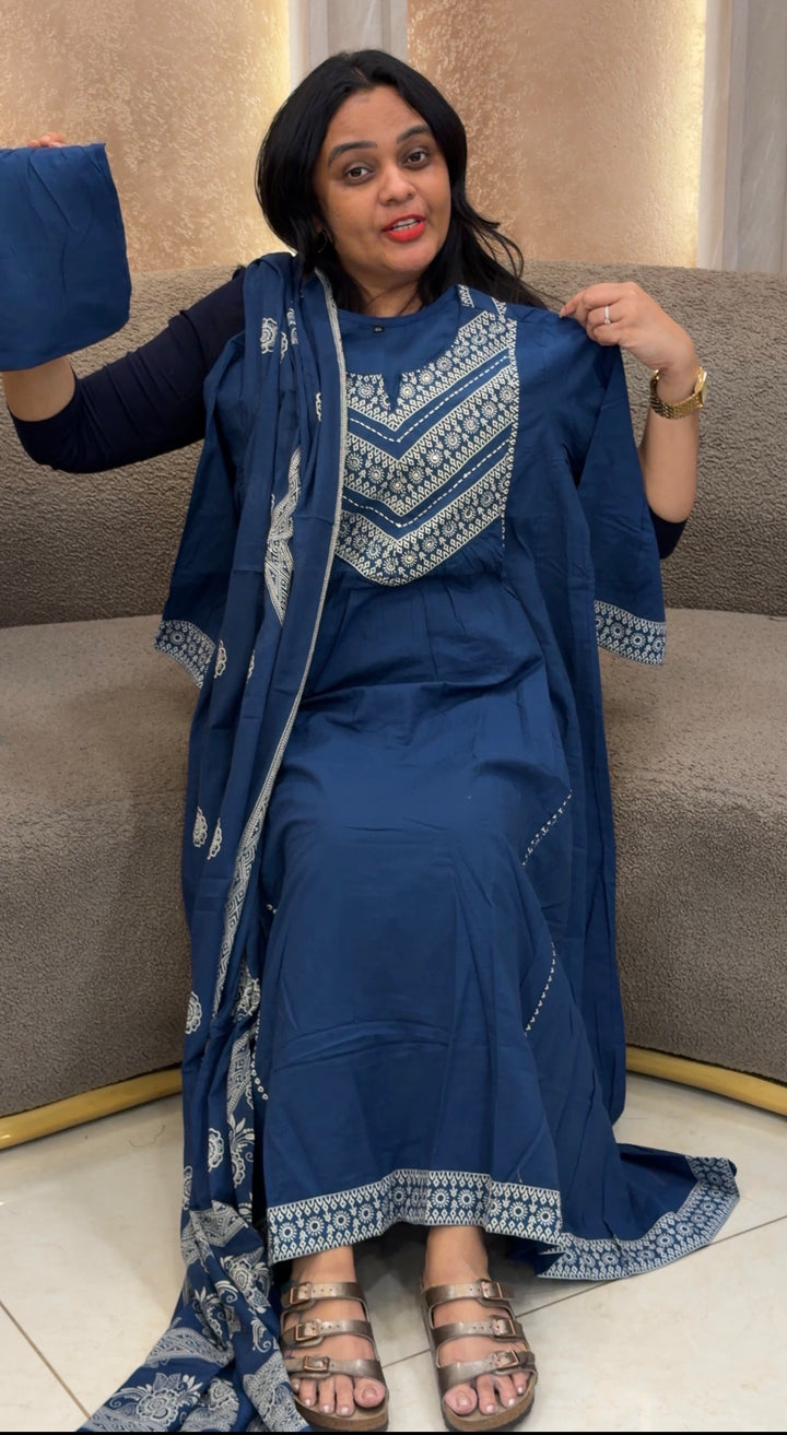 OFFER SALE LONG ALINE TOP, BOTTOM AND DUPATTA - NUWA - 2438