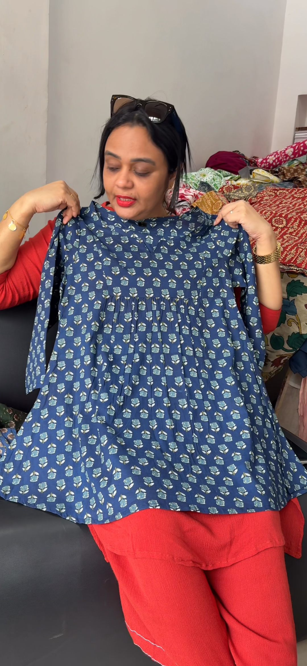 PRINTED COTTON SHORT TOPS - NUWA 2311